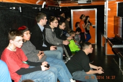 orange Stadium Seating for 24!